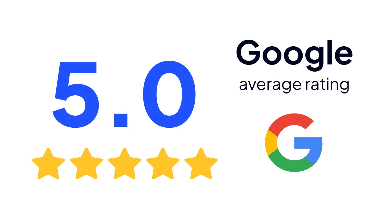 5.0 Google Reviews rating.