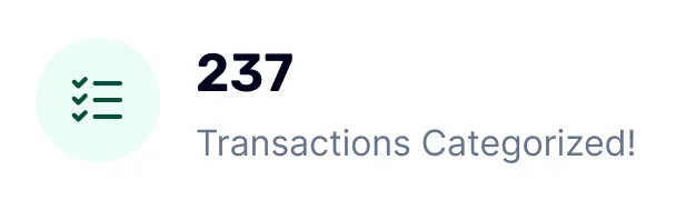 237 transactions catagorized