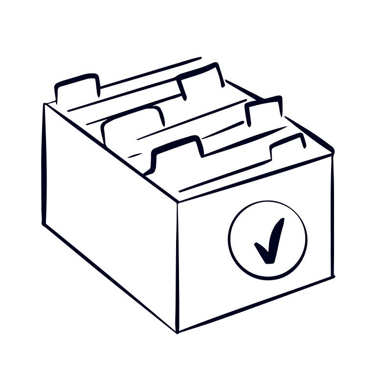 An illustration of a box of files