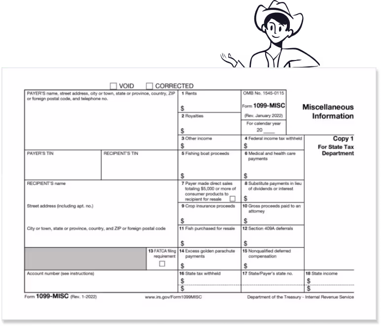 image of a 1099 form